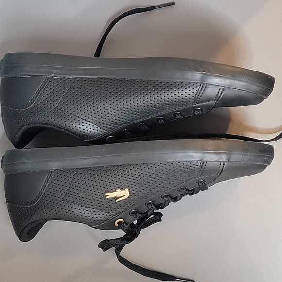 Lacoste Women's Black and Gold Lerond Sneakers Size 7 - Picture 8 of 8
